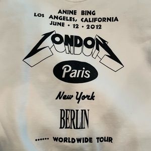 ANINE BING Pullover sweatshirt. size M. Countries on back. FLAWLESS. Worn once.